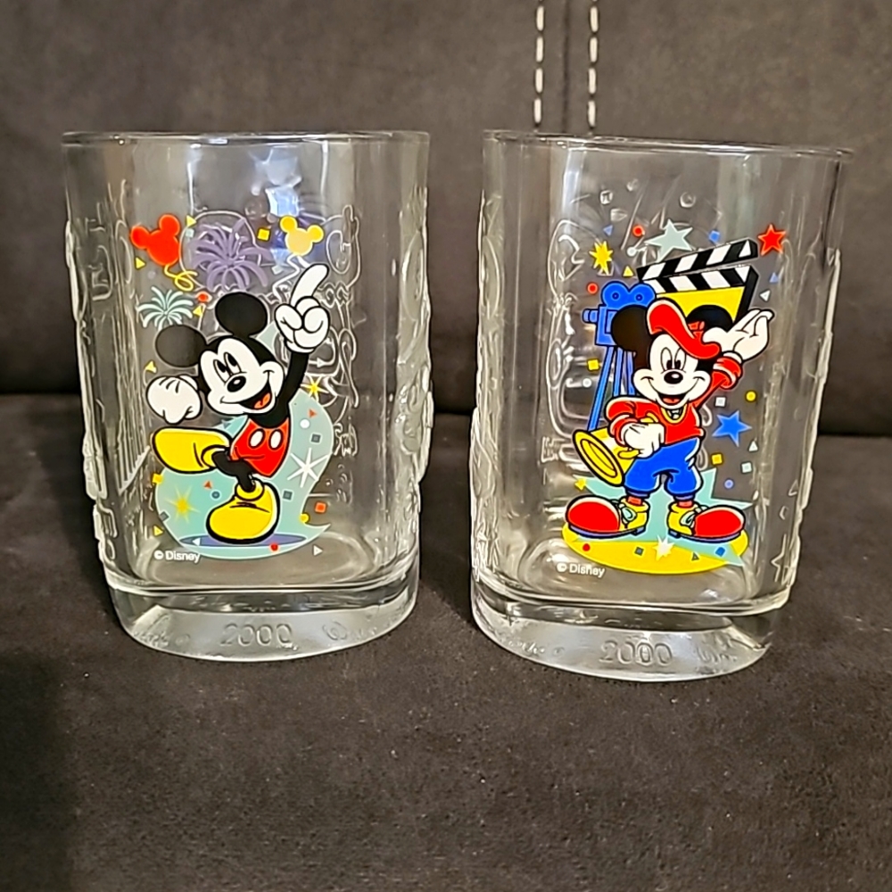 2 - 2000 Celebration Walt Disney World McDonald collectible glasses